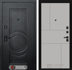 Входная металлическая дверь Лабиринт GRAND (Гранд) Альберо блэк / 21 Грей софт ( светло-серый без текстуры)