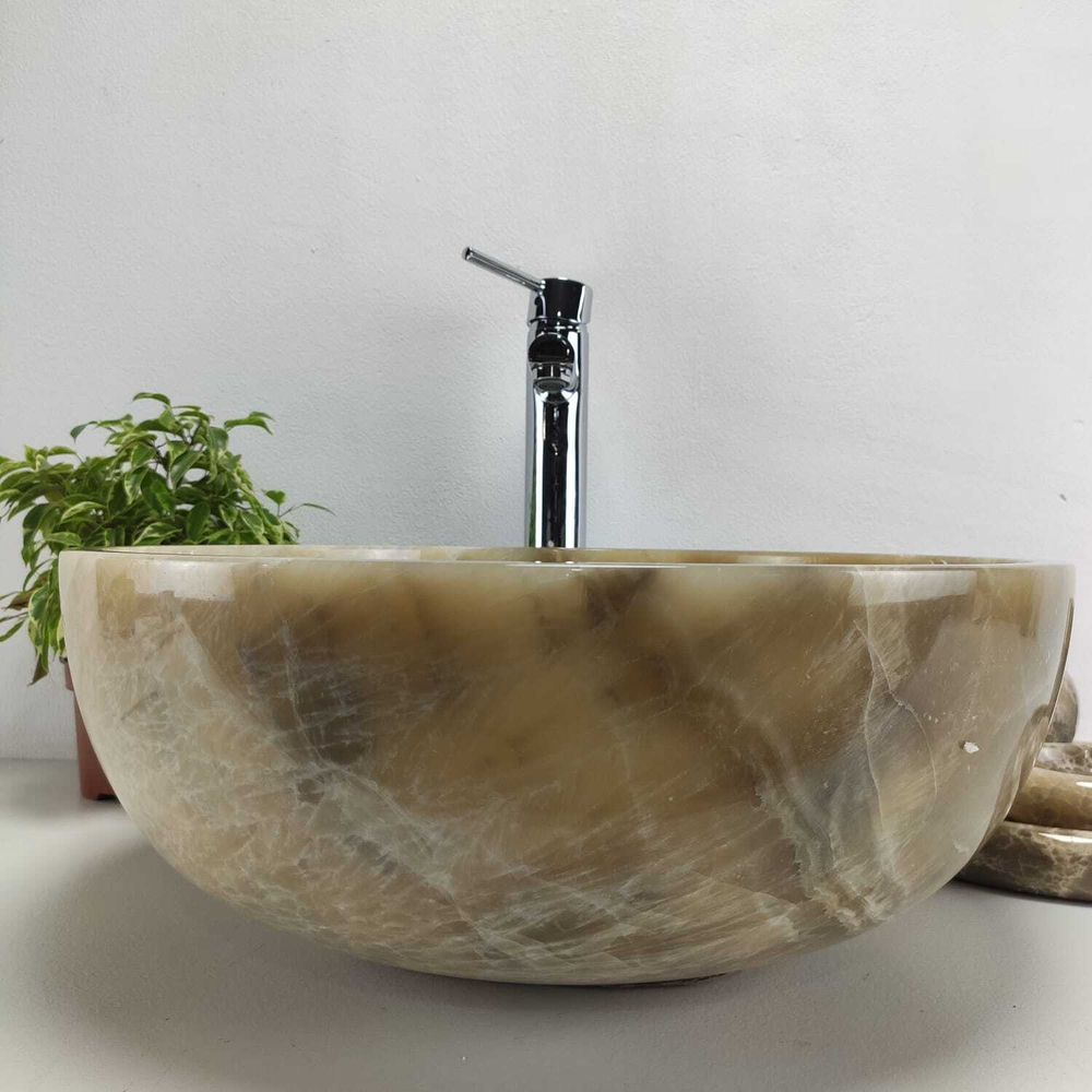 Раковина из оникса Bowl Grey Medium TinLip BO-61040 45*45*17