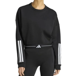 Женская теннисная куртка Adidas Hyperglam 3-Stripes Cropped Crewneck - black