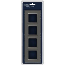 Рамка для розеток и выключателей ЭРА Elegance 14-5104-16 на 4 поста, стекло, титан