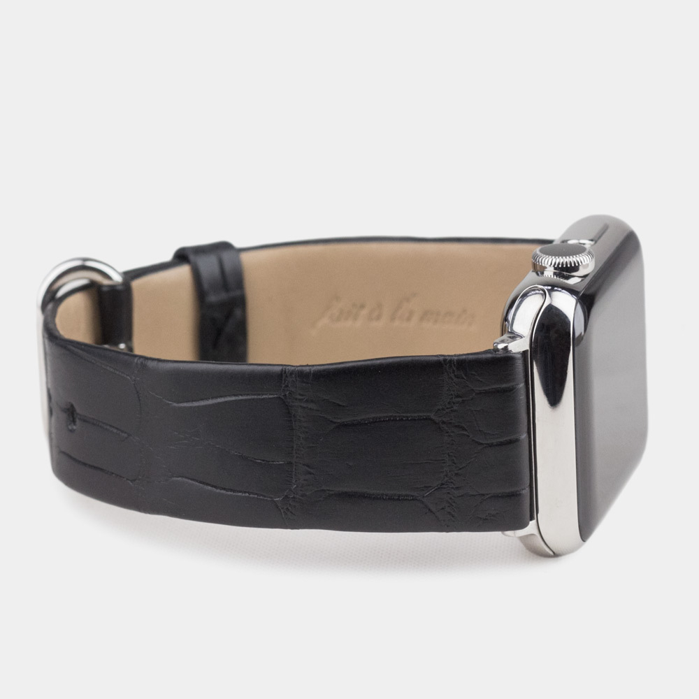 Ремешок кожаный для Apple Watch 42/44mm Classic черного цвета