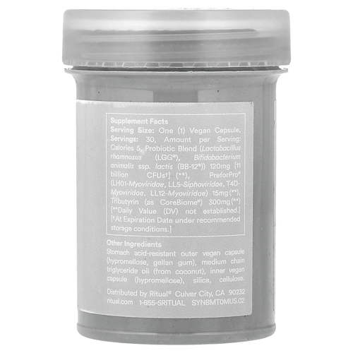 Ritual, Synbiotic+®, мята, 30 растительных капсул