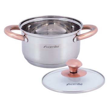 Кастрюля 1,5 л. из нержавеющей стали Kamille KM 4930 с медными ручками