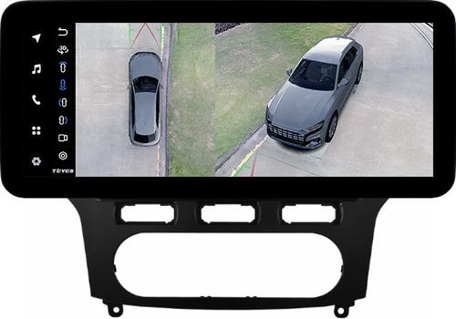 Магнитола для Ford Mondeo 4 2007-2010 (рамка чёрная) - Teyes LUX ONE 360 монитор 12.3" 2K QLED на Android 10, Быстрая, CarPlay, 4G SIM-слот, 4 камеры в комплекте
