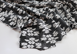 ЧЕРНО-БЕЛЫЙ - Жаккард с цветочками (ОЗ86 Елена)