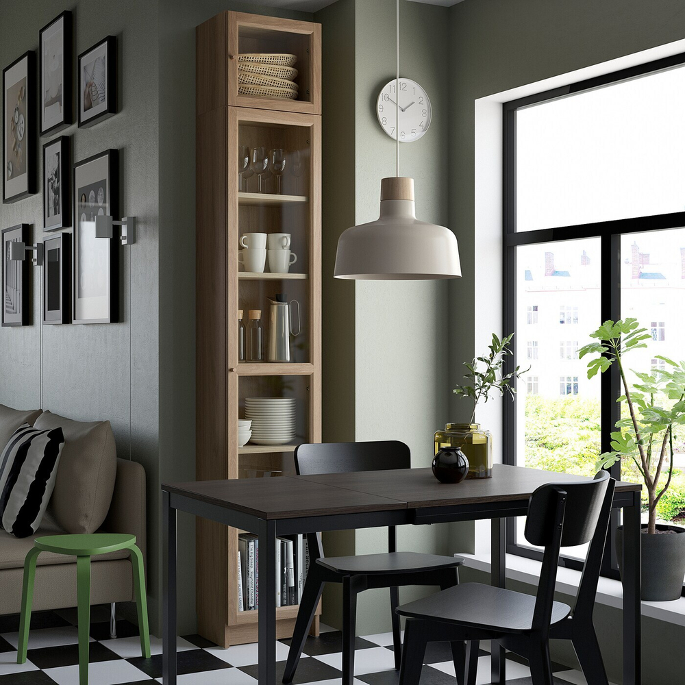 IKEA OXBERG  (ИКЕА ОКСБЕРГ)  -  Стеклянная дверь, имитация. дуб, 40x35 см