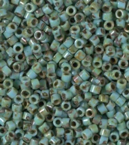Miyuki Delica 11/0 Opaque Turq Blue Picasso DB2264