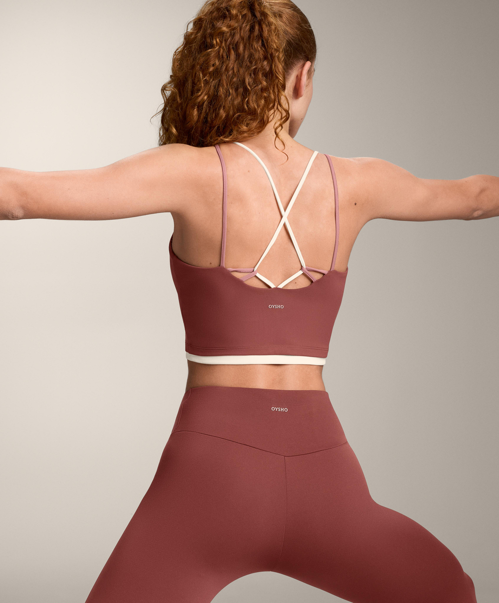 Oysho Топ Comfortlux, линялый махагон