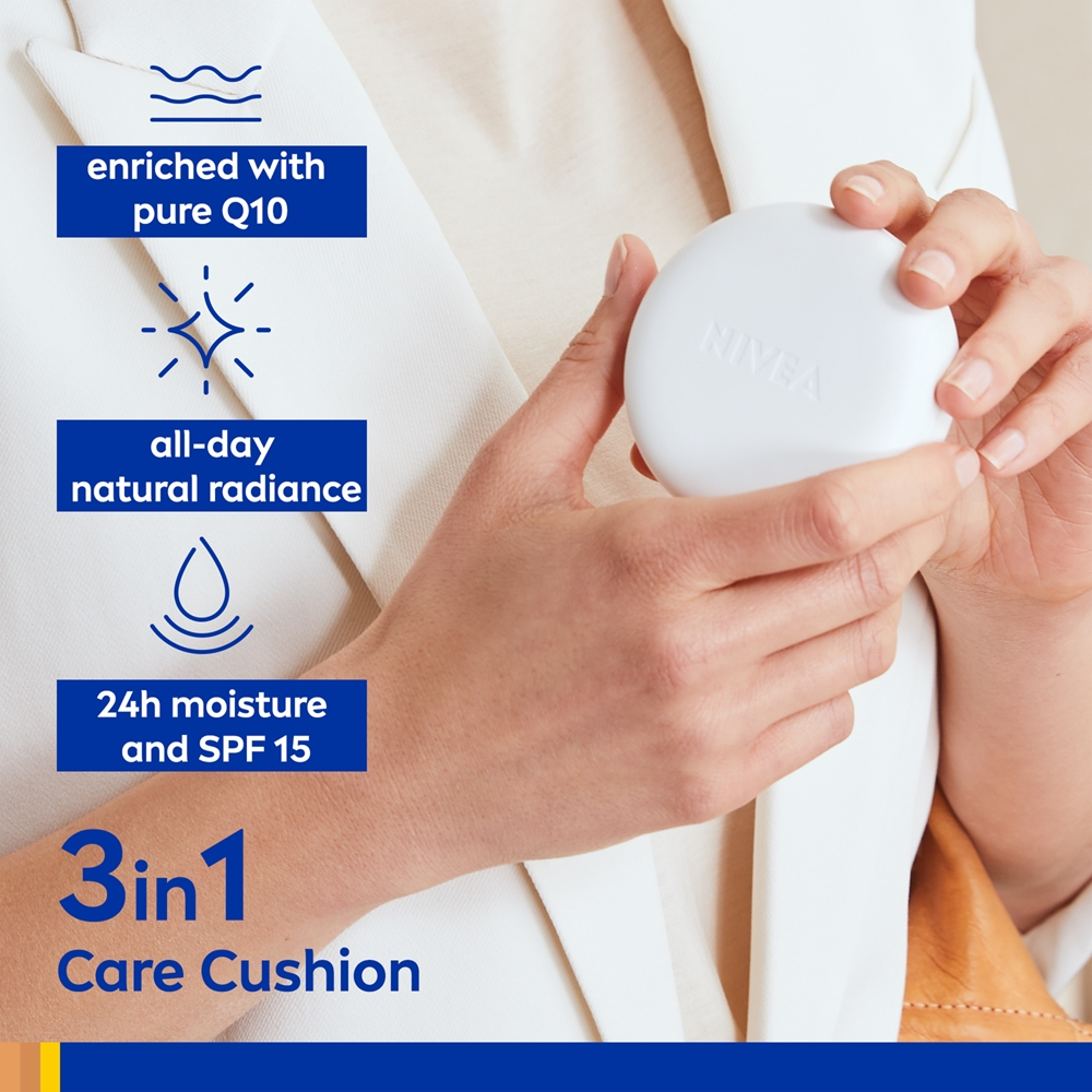 NIVEA Hyaluron Cellular Filler Cushion - Тональная основа в губке 3 в 1 оттенок 03 Dark, 15 g