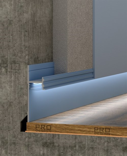 Теневой плинтус скрытого монтажа Pro Design 7209 покраска по RAL 2700мм