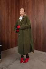 Пальто оверсайз из буклированной шерсти