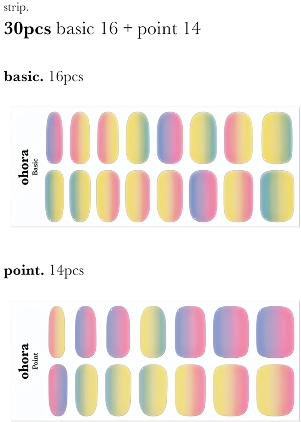 ohora Gel Nail Sticker N Pastel - наклейки для ногтей, 1 шт.