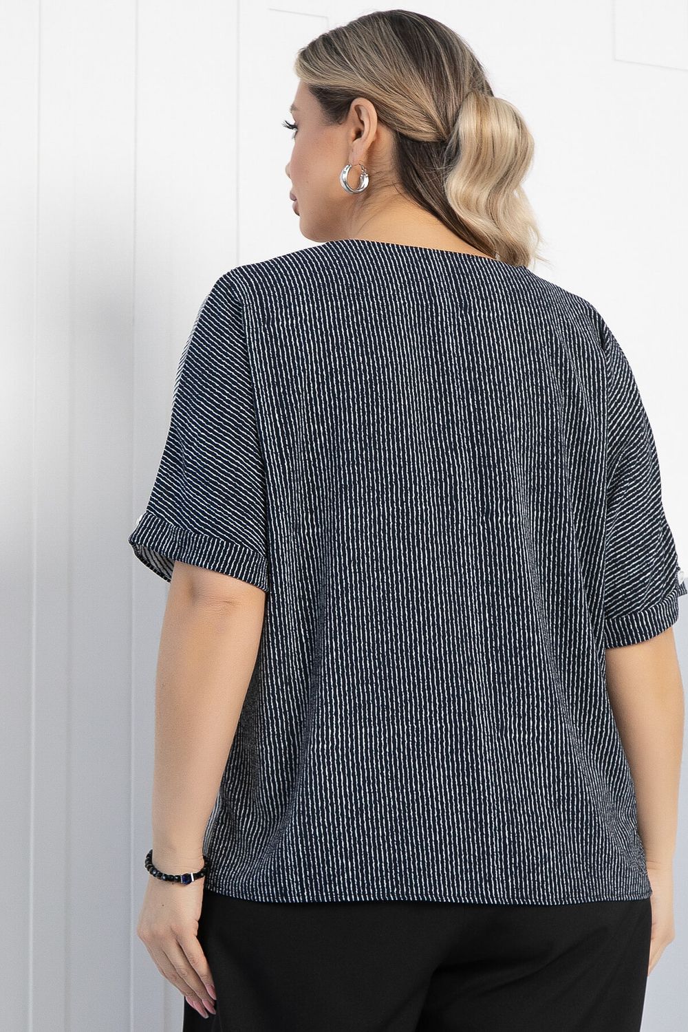 Блуза Миланья (сине-белая) Б12845-27М LT Collection