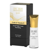 Ночной питательный крем для лица с Золотом и Витамином Е Dr.Sea Gold & Vitamin E Facial Night Cream Nourishing 50мл