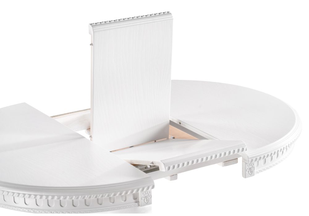 Деревянный стол Долерит 90(120)х90х76 белый / белый