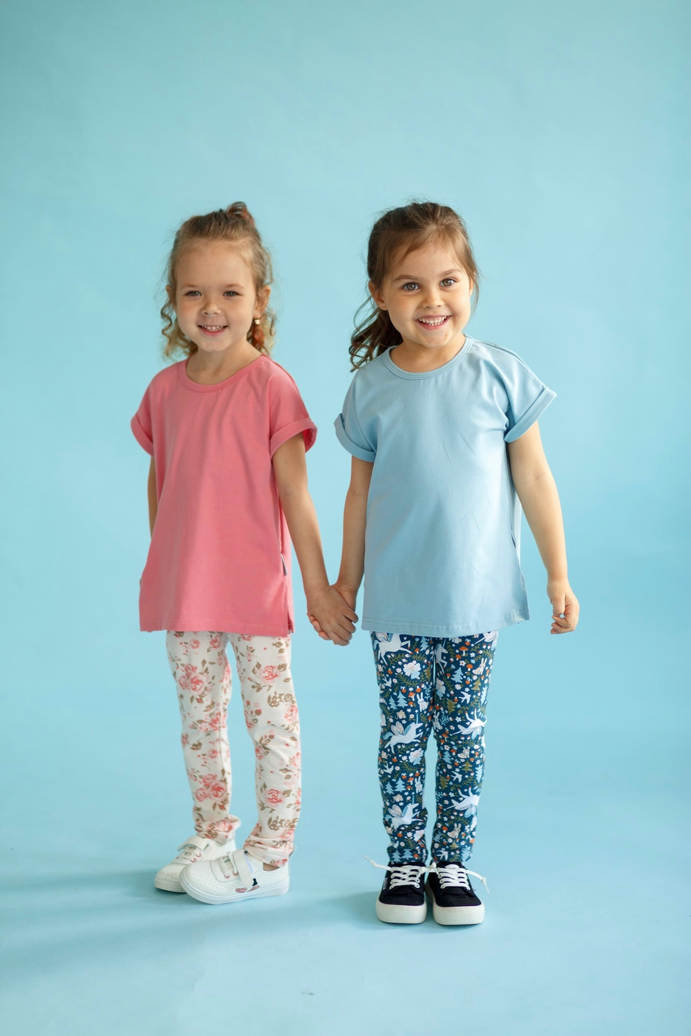 Костюм футболка с леггинсами, цвет «Голубой с единорогами»