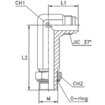 Штуцер FRM90 JIC 7/8 - 22x1.5 (удлин., o-ring)