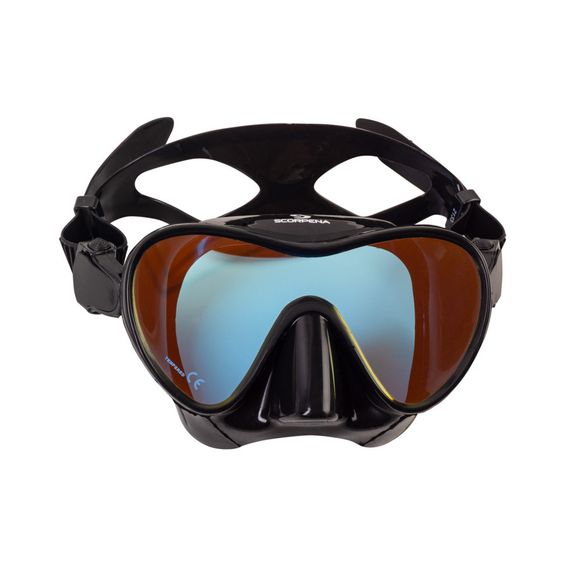 Маска с просветленным стеклом Scorpena N черная
