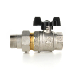 Полнопроходной шаровой кран STRONG, 1/2" НВ американка, ручка бабочка