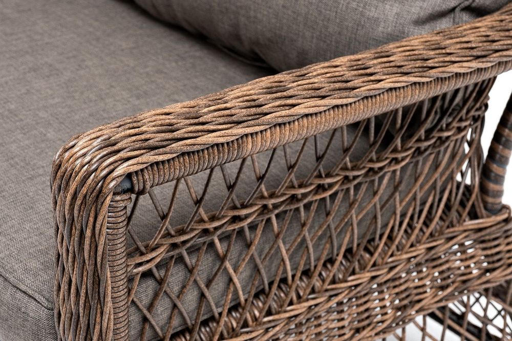 "Гранд Латте" диван трехместный из искусственного ротанга, цвет коричневый
