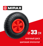 MIRAX WM-16, 4″ х 329 мм, для тачки (арт. 39900), ударопрочный пластик, пневматическое колесо (39916)