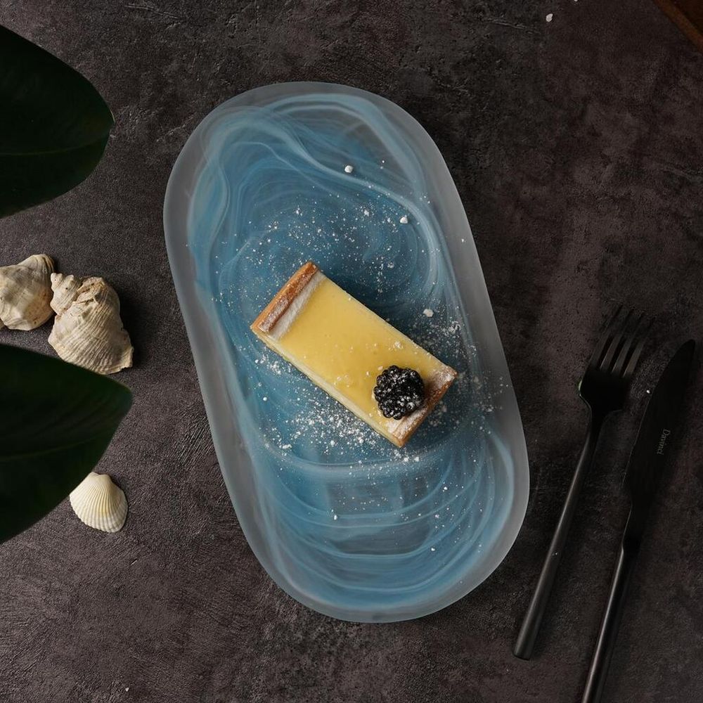 Блюдо овальное 28*15*2 см   матовое стекло P.L. Proff Cuisine [4]