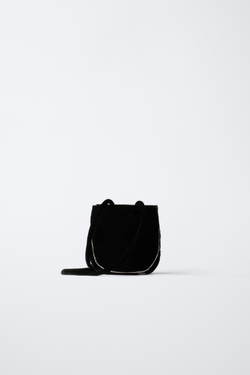ZARA СУМКА С ДЕКОРАТИВНЫМИ ДЕТАЛЯМИ, ЧЕРНЫЙ