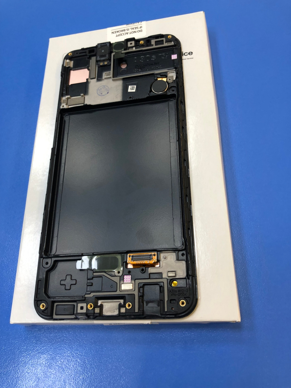 Дисплей в сборе с тачскрином и рамкой чёрный для Samsung A307 Galaxy A30S Оригинал