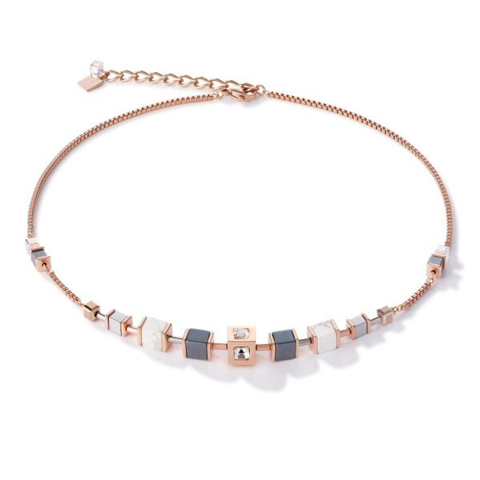 Колье Coeur de Lion Rose Gold 5051/10-1620 цвет белый, черный, прозрачный, золотой