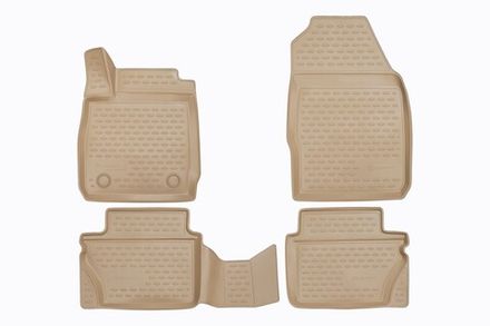 Коврики в салон FORD Fiesta 2008-2015, 2015-&gt;, сед., хб., 4 шт. (полиуретан, бежевые)