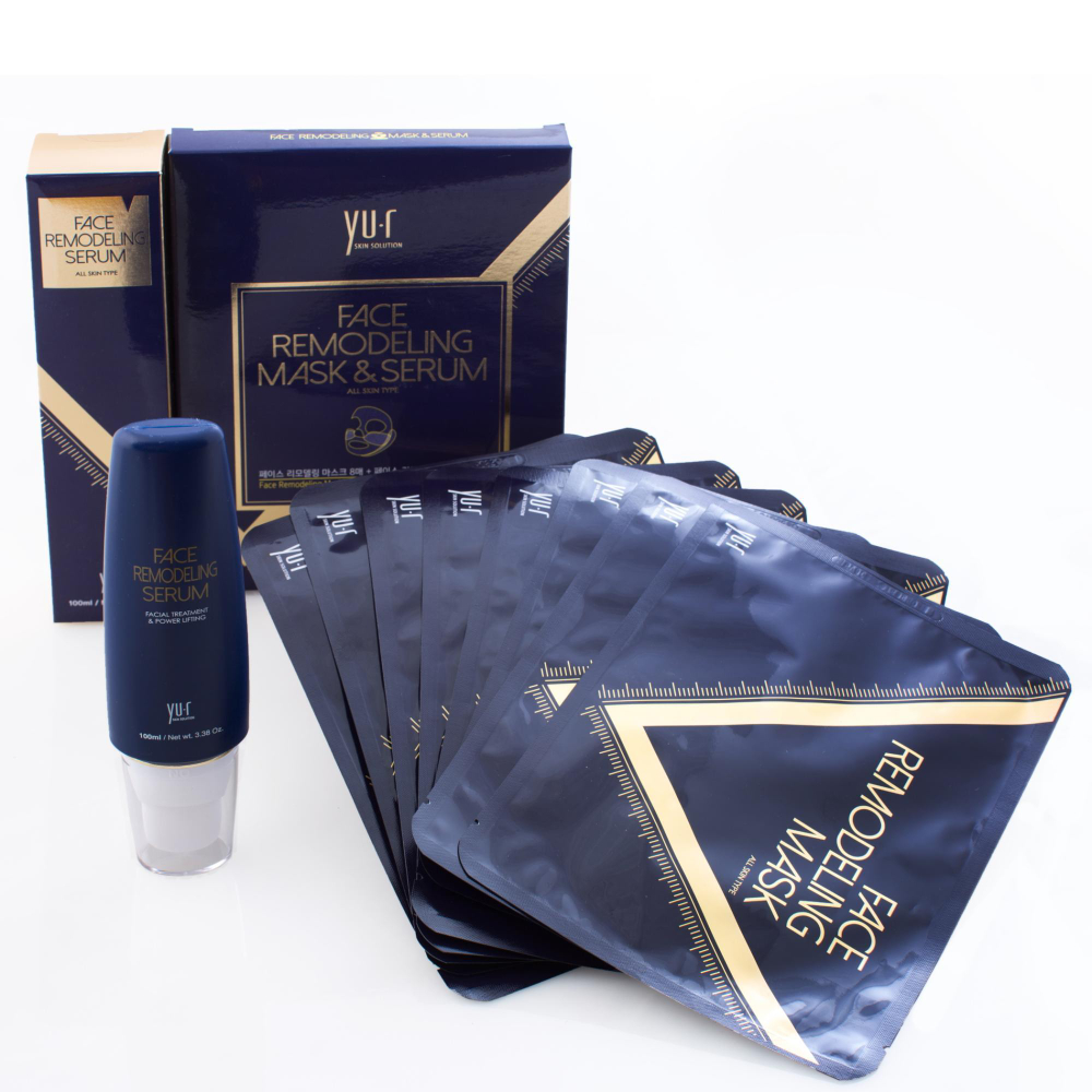 Yu.R Программа моделирования овала лица на основе нитевых масок - Face Remodeling Mask (гель+8 масок), 1 шт