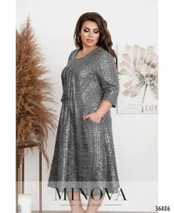 Платье 386-1-серый Minova