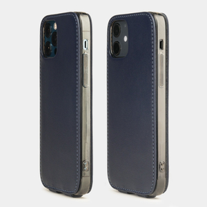 Чехол кожаный для iPhone 12/12Pro синего цвета