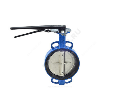 Затвор дисковый поворотный чугун Ду 65 Ру16 межфл с рукояткой диск чугун манжета EPDM RMCX