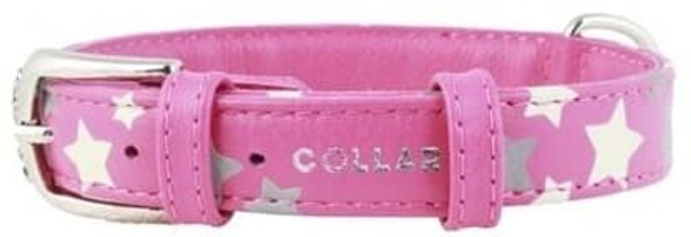 Ошейник &quot;CoLLaR GLAMOUR&quot; с узором &quot;Звёздочка&quot; (ширина 25мм, длина 38-49см) розовый