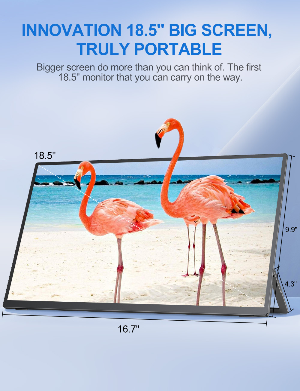 18.5" Портативный монитор с встроенной подставкой Umax18 FHD IPS 1920x1080, 120 Гц