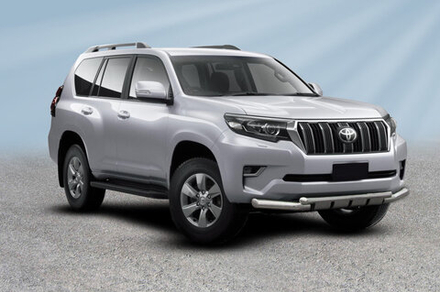 Защита переднего бампера (нержавейка) Toyota Land Cruiser Prado J150 (2017-2020) d76+d57 с защитой картера (черный)
