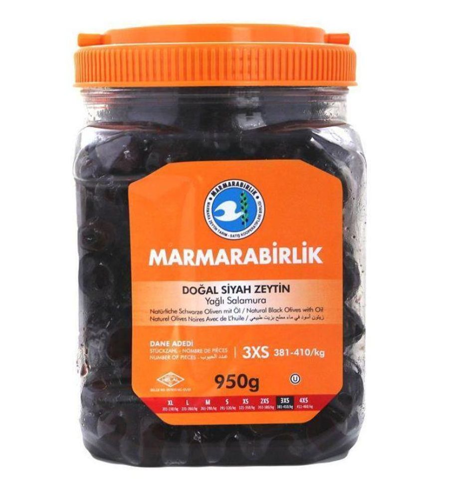 Маслины Marmarabirlik 3XS вяленые банка 950 г 2 шт