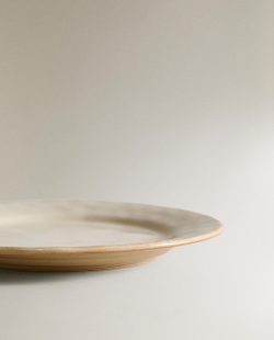 Zara Home тарелка десертная из каменной керамики, цвет кремовый, 22.5 см