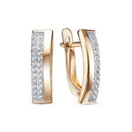 Серьги из золота с фианитами