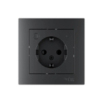 ATLASDESIGN SMART РОЗЕТКА с заземл., со шт., Zigbee, L+N, 16А, мех., КАРБОН