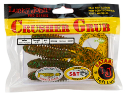 Твистеры съедобные LJ Pro Series Crusher Grub 4.5 in (114 мм), цвет PA19, 4 шт