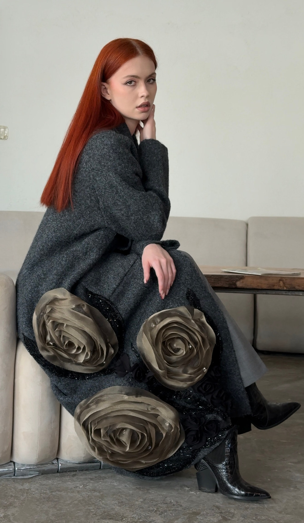 Мягкое пальто " Золотая Роза"