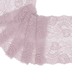Кружево эластичное лаванда светлая 23 см, Китай