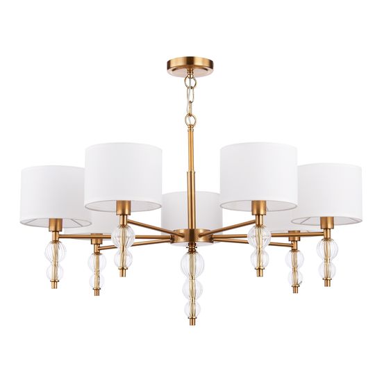 SLE105713-07 Светильник подвесной Латунь, Прозрачный/Белый E14 7*40W RAMER