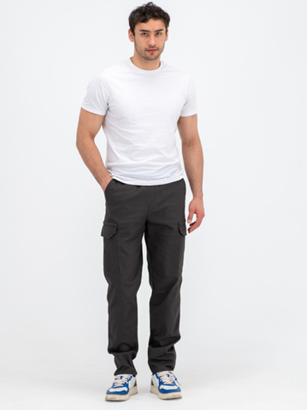 Карго джоггеры прямые. Графит