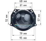 Билед модули Aozoom МИНИ-Q1 2024 3.0 дюйма, 2 чипа, 5500K, 12V, 53W/62W, крепление 3R (комплект, 2шт)