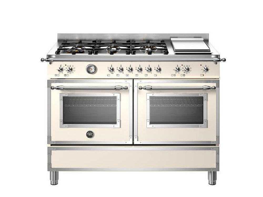 Варочный центр Bertazzoni, 6 газовых конфорок, два многофункциональных электрических шкафа, Heritage, 120 см Черный матовый