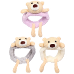 Повязка на голову косметическая «ДАЙМОНД Ми», мишка с лапками, цвет лавандовый, серый, и бежевый, 20*5.5см (ZIP пакет)