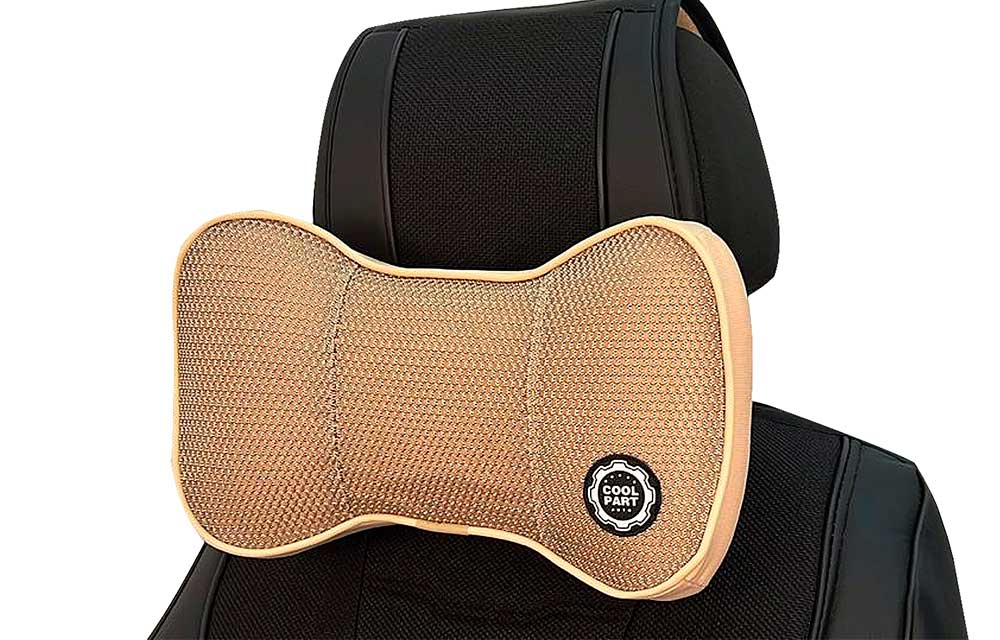 Подушка на подголовник Coolpart - MAXIMAL (1шт) - TZ-1113-BLBG ткань черн/беж сетка по центру